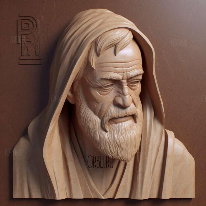 Obi Wan Kenobi 1 stl model for CNC